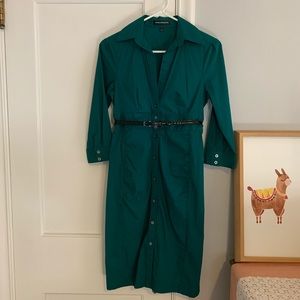 Hunter Green Express Shirtdress